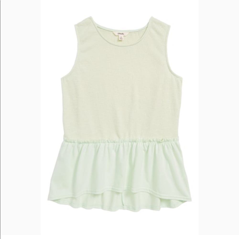 MADDIE Smoked Peplum Tank. Big Girls. Large